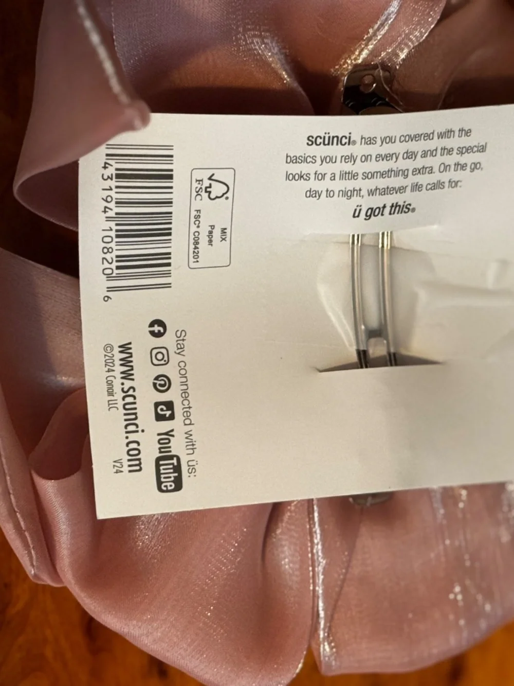 Scünci Pink Bow Barrette